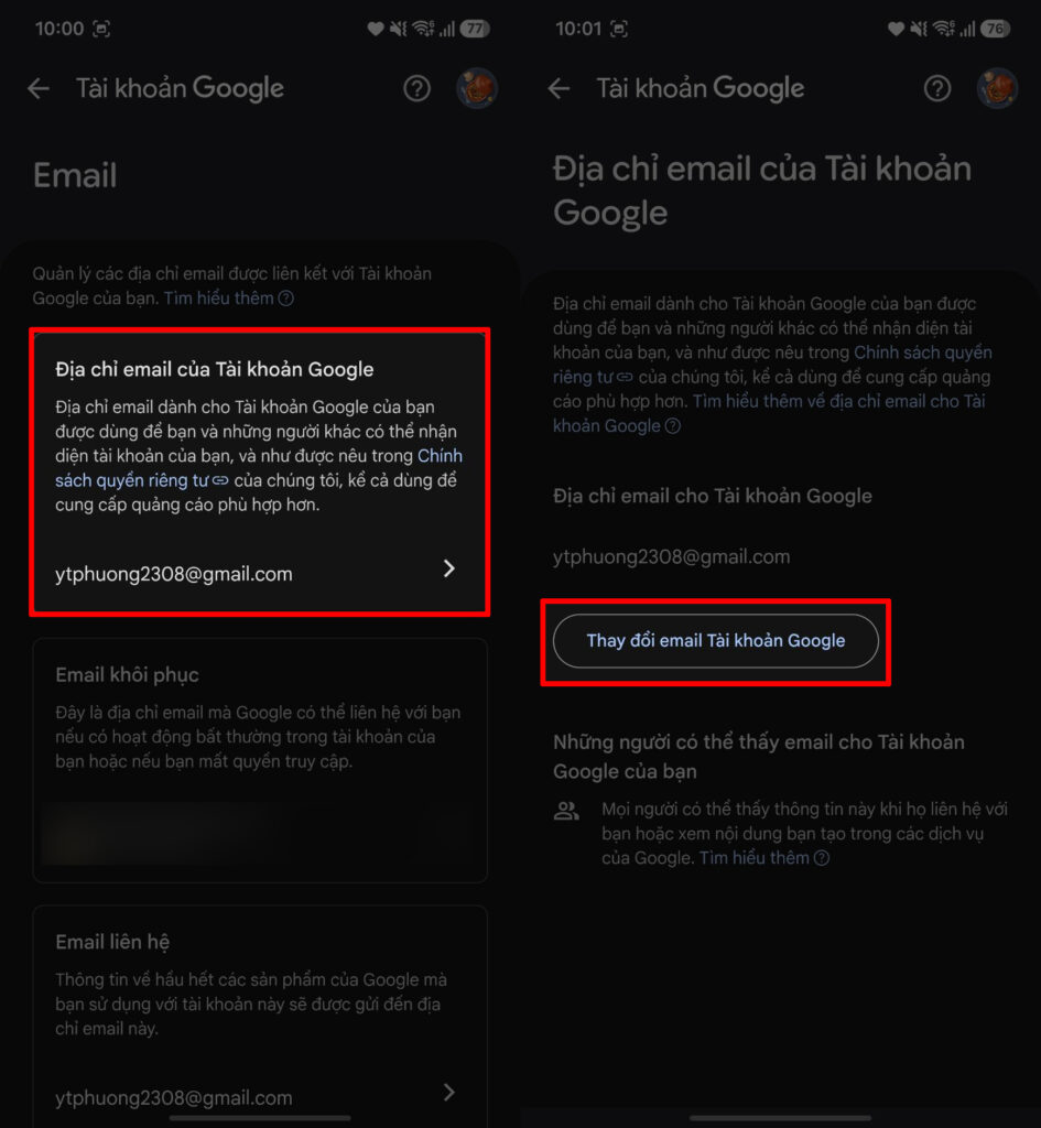 Cách thay đổi địa chỉ Gmail trên Android và iPhone